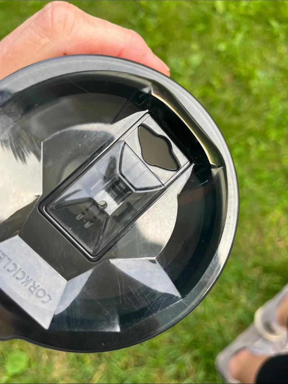 Corkcicle Black Tumbler with Red Logo Pattern - Corkcicle